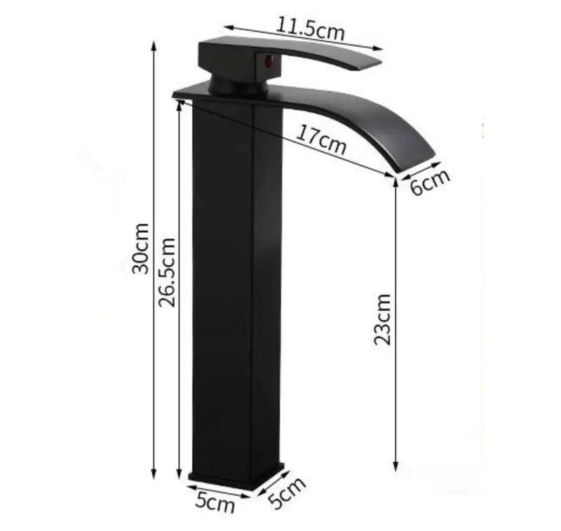 Lelux Alto Serie hoge opbouwkraan voor wastafels met brede uitloop in mat zwart 